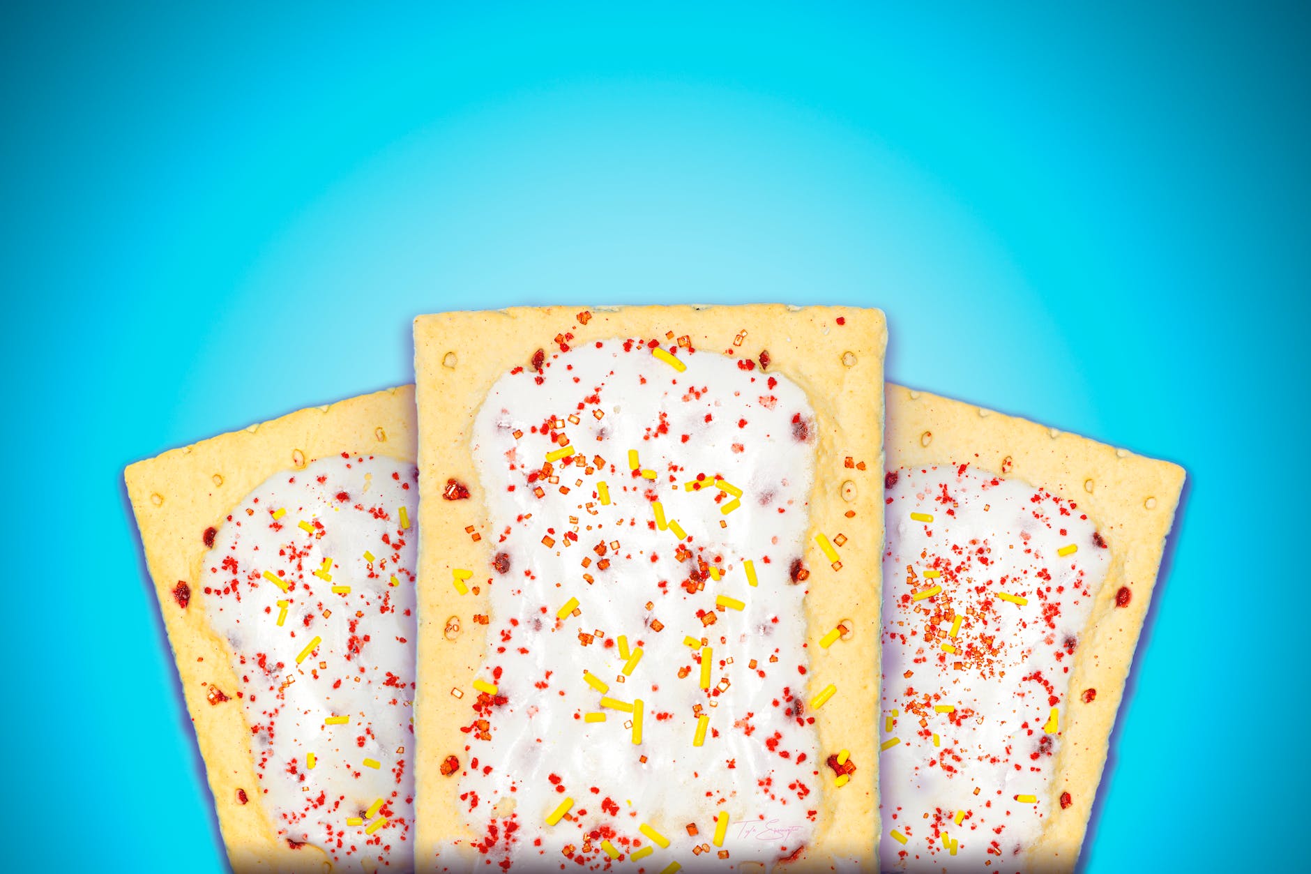 pop tarts with a blue background